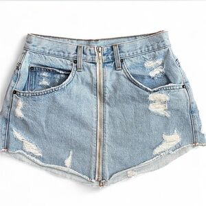 CARMAR Distressed Denim Mini Skirt